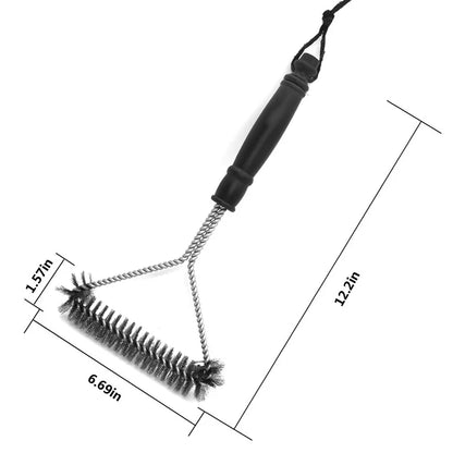 Escova de limpeza para grelha em aço inox.