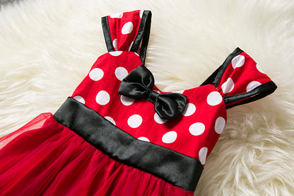 Vestido fofo infantil Minnie Mouse para meninas.