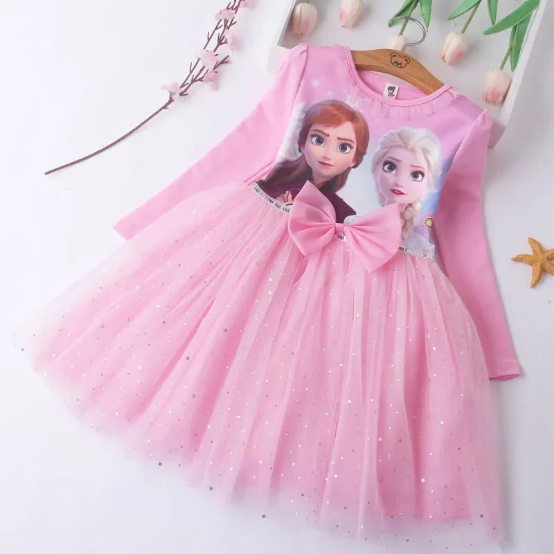 Vestido de princesa Frozen para meninas.