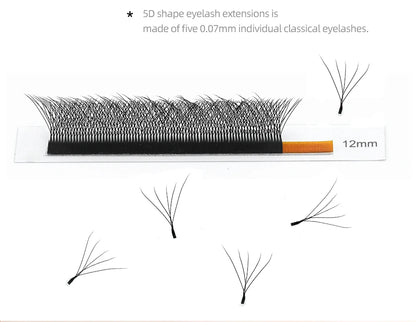 NAGARAKU 3D 4D 5D 6D W Shape Premade Fans Automatic Flowering Eyelash Extensions Natural Soft Light Full Dense