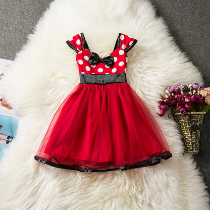 Vestido fofo infantil Minnie Mouse para meninas.