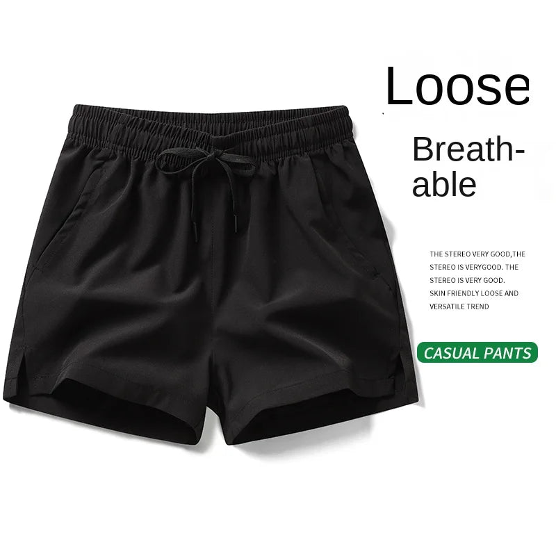 Shorts esportivos unissex com bolsos zíper.