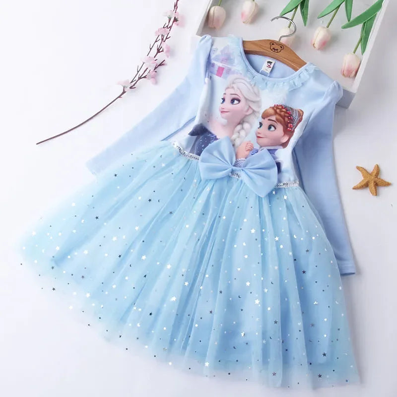 Vestido de princesa Frozen para meninas.