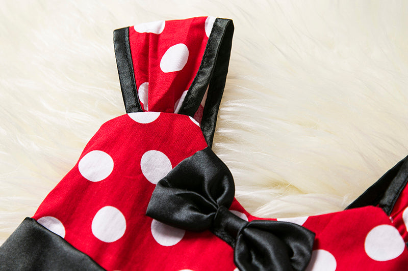 Vestido fofo infantil Minnie Mouse para meninas.