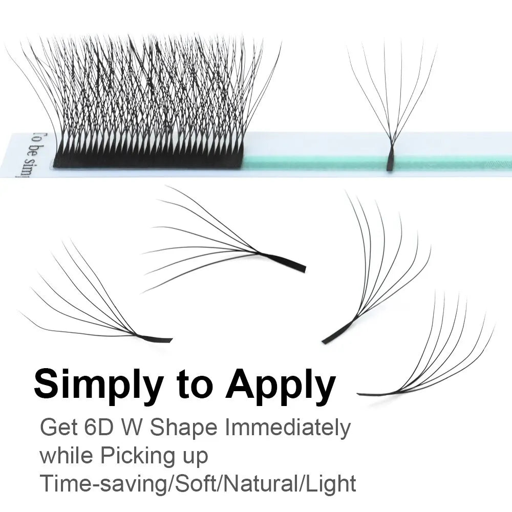 NAGARAKU 3D 4D 5D 6D W Shape Premade Fans Automatic Flowering Eyelash Extensions Natural Soft Light Full Dense