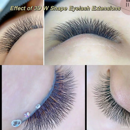 NAGARAKU 3D 4D 5D 6D W Shape Premade Fans Automatic Flowering Eyelash Extensions Natural Soft Light Full Dense