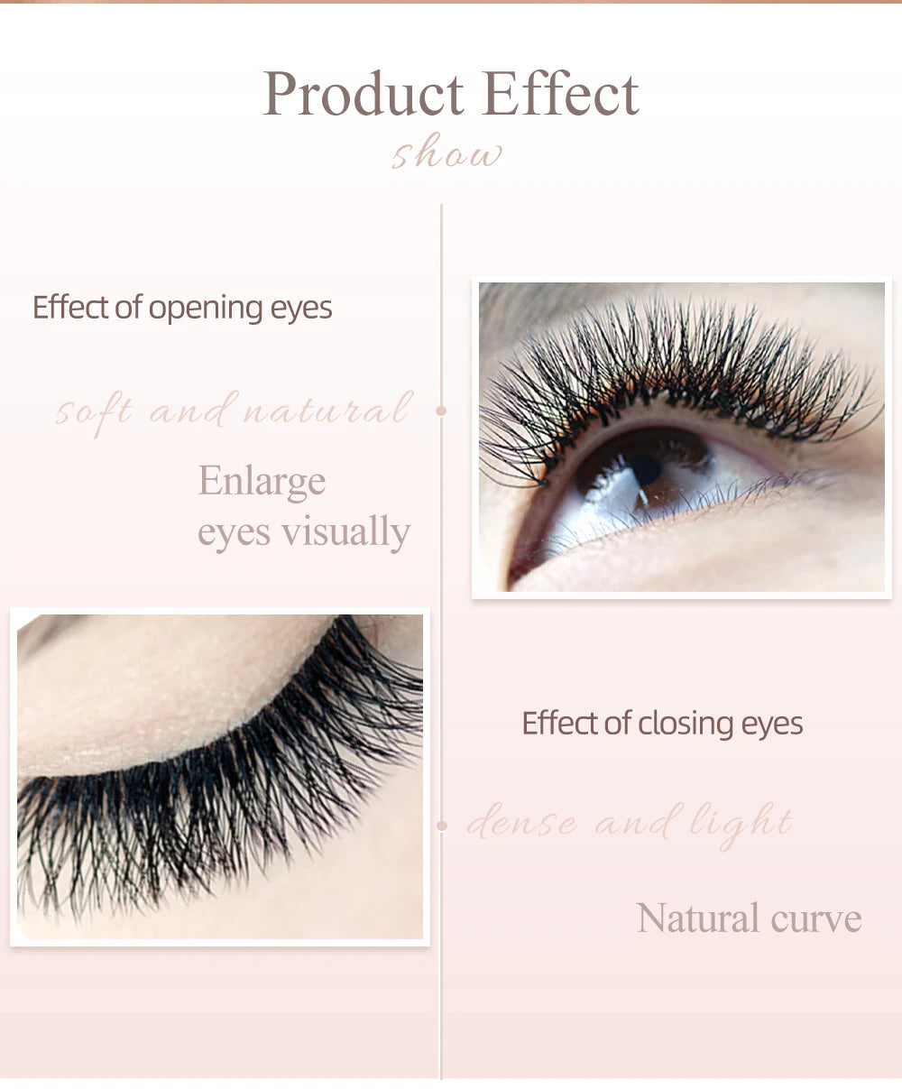 NAGARAKU 3D 4D 5D 6D W Shape Premade Fans Automatic Flowering Eyelash Extensions Natural Soft Light Full Dense