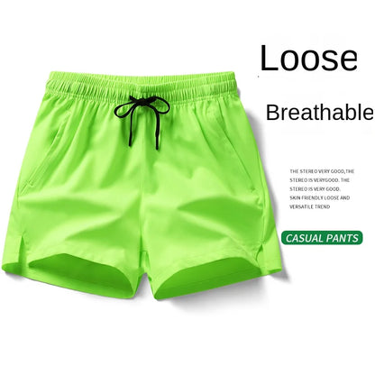 Shorts esportivos unissex com bolsos zíper.