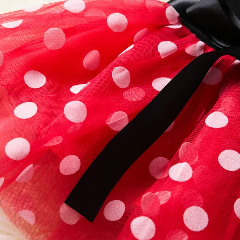 Vestido fofo infantil Minnie Mouse para meninas.