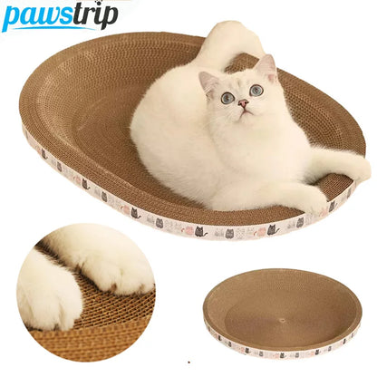 Arranhador oval resistente para gatos.