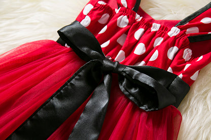 Vestido fofo infantil Minnie Mouse para meninas.