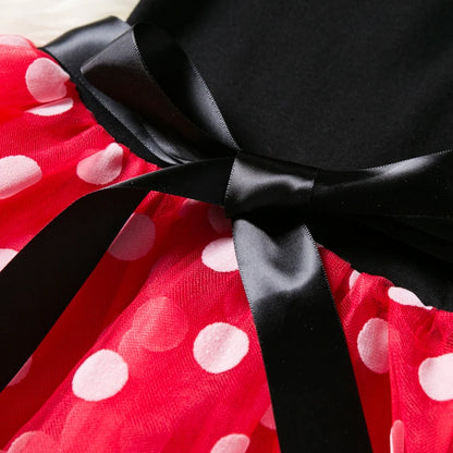 Vestido fofo infantil Minnie Mouse para meninas.