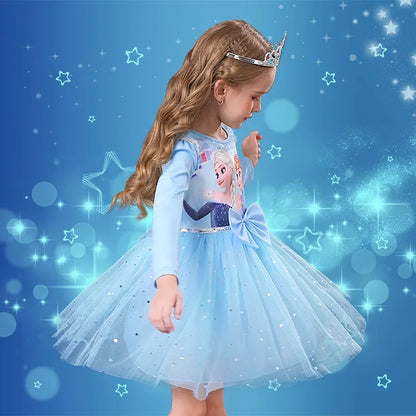 Vestido de princesa Frozen para meninas.