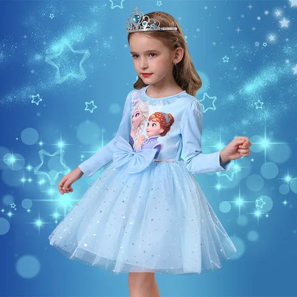 Vestido de princesa Frozen para meninas.