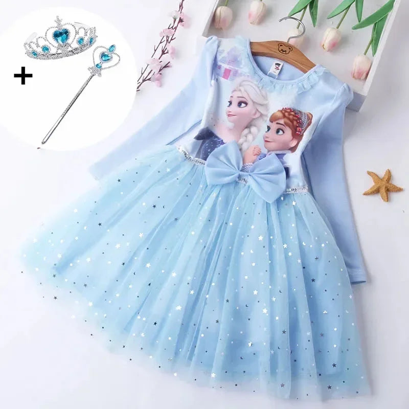 Vestido de princesa Frozen para meninas.