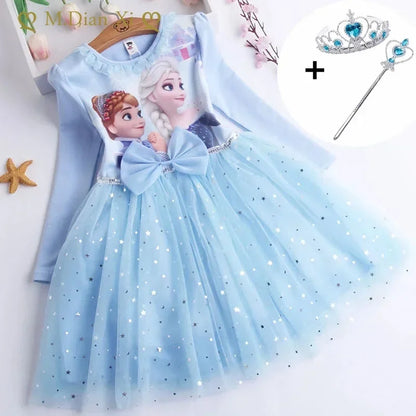 Vestido de princesa Frozen para meninas.