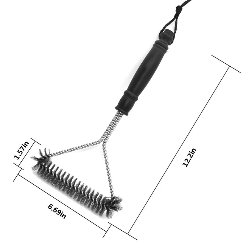 Escova de limpeza para grelha em aço inox.