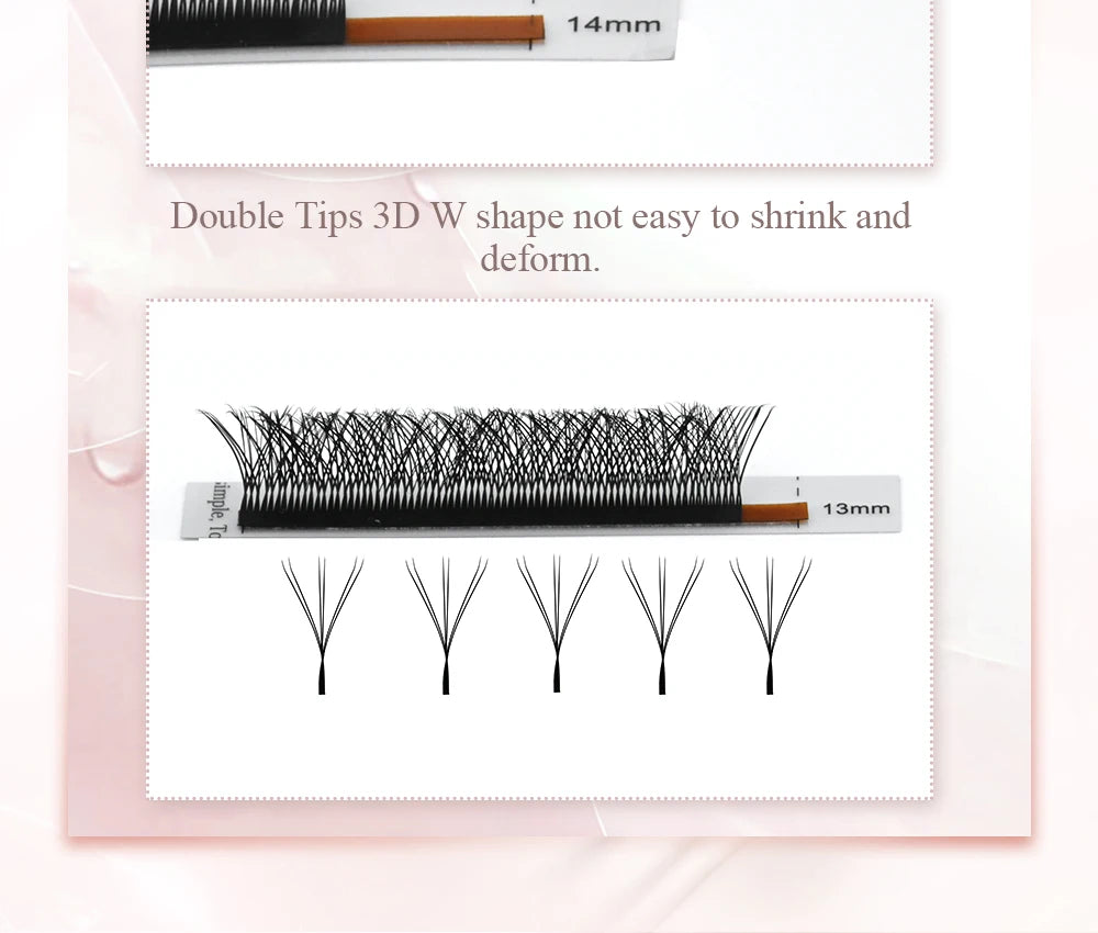 NAGARAKU 3D 4D 5D 6D W Shape Premade Fans Automatic Flowering Eyelash Extensions Natural Soft Light Full Dense