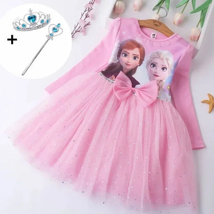 Vestido de princesa Frozen para meninas.