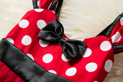 Vestido fofo infantil Minnie Mouse para meninas.