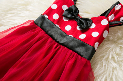 Vestido fofo infantil Minnie Mouse para meninas.