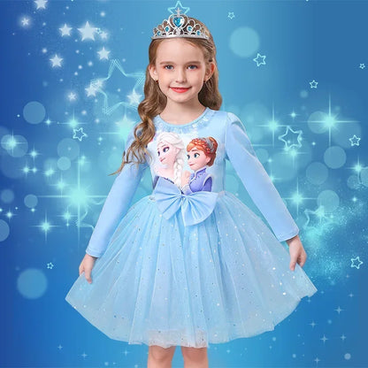 Vestido de princesa Frozen para meninas.