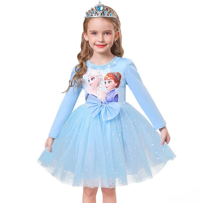 Vestido de princesa Frozen para meninas.