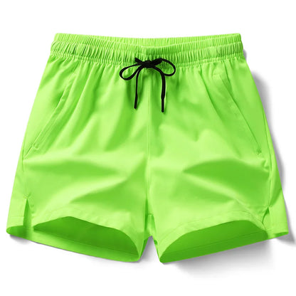 Shorts esportivos unissex com bolsos zíper.